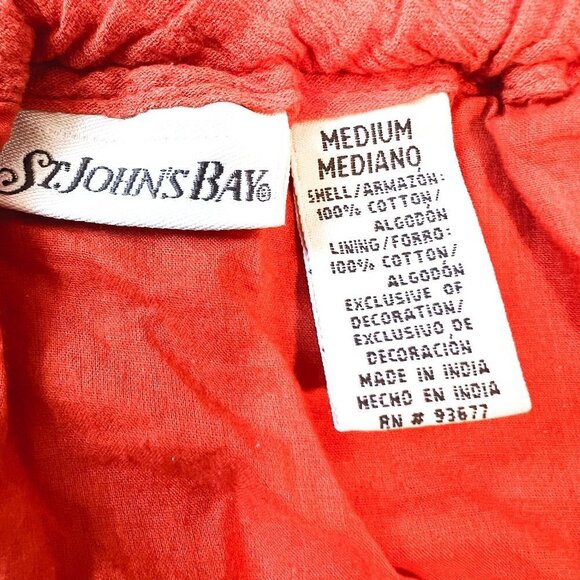 St John's Bay Orange Embroidered 100% cotton boho A line skirt Medium - Picture 4 of 9